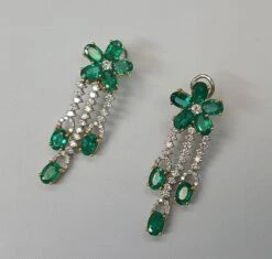 Earrings Drops Cluster 18k White/yellow Gold -Castafiore Boutique mc EZ1ZFxiSE