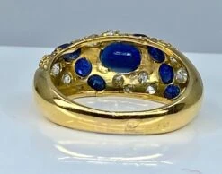 Bague Jonc En Or 18 Carats En Saphirs Et Diamants -Castafiore Boutique mc Ijs1nrzfw8