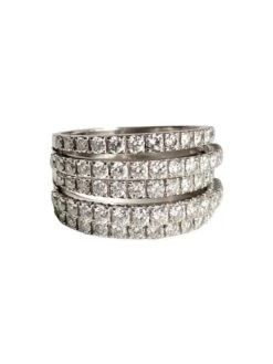 Bague DE BEERS, En Or Blanc 18k Et Diamants.