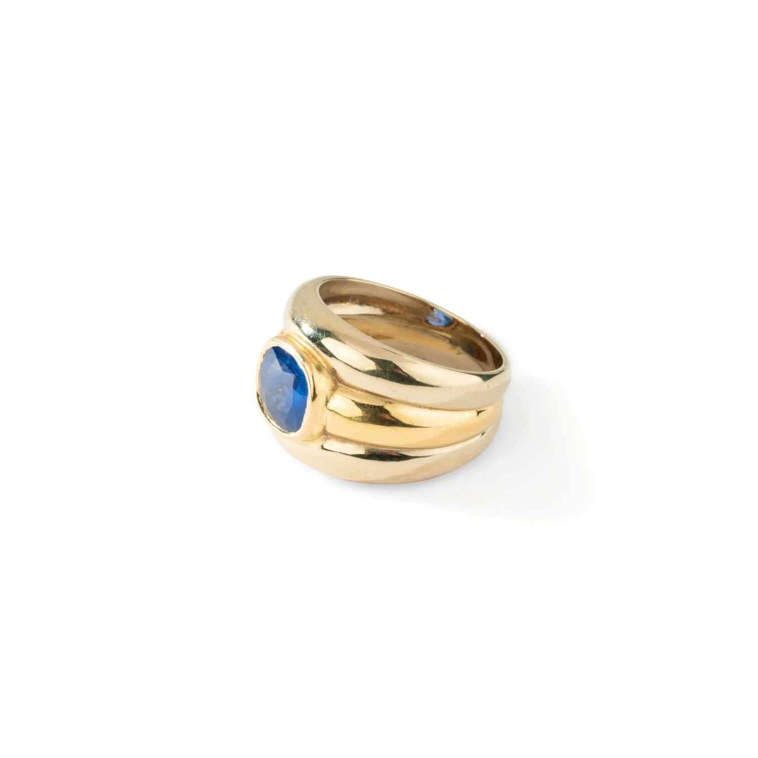 Bague Jonc En Or Jaune Et Blanc Et Saphir 2 Bague Jonc En Or Jaune Et Blanc Et Saphir – Image 2