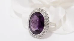Bague Or Blanc Et Platine, Corindon Violet Et Diamants -Castafiore Boutique mc Q0f3b4mnr