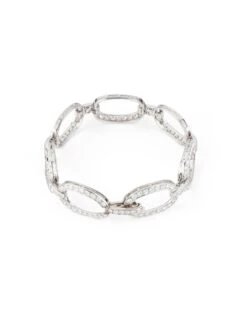 Bracelet Art Décoen Platine Et Diamants