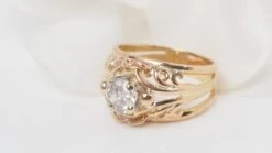 Bague Ancienne En Or Rose Et Diamant -Castafiore Boutique mc XGqkACDTV