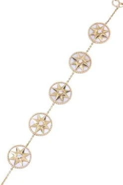 Bracelet DIOR "Rose Des Vents" En Or Jaune, Nacre Et Diamants -Castafiore Boutique mc Ylac BDsLn