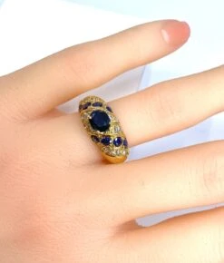 Bague Jonc En Or 18 Carats En Saphirs Et Diamants -Castafiore Boutique mc Z3IeJ3HgV