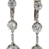 Boucles D'oreilles Art-déco Diamants En Or Blanc