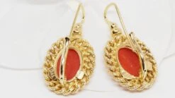 Boucles D'oreilles D'occasion En Or Jaune Et Corail -Castafiore Boutique mc fqjZLcRrR