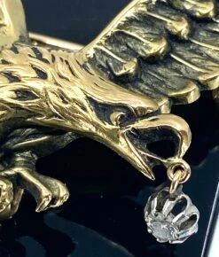 Broche En Or 18 Carats : Aigle Tenant Un Diamant Dans Son Bec, Vers 1880 -Castafiore Boutique mc gsVS7 hE3