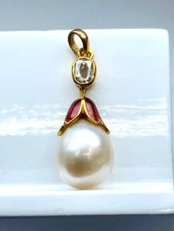 Pendentif Perle Fine , Diamant ,or ,époque Vers 1900 -Castafiore Boutique mc hKyZxaM X