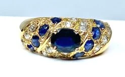 Bague Jonc En Or 18 Carats En Saphirs Et Diamants -Castafiore Boutique mc iLEpge8Pw