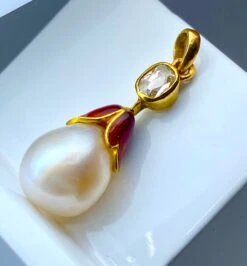 Pendentif Perle Fine , Diamant ,or ,époque Vers 1900 -Castafiore Boutique mc jmCrMZUm2