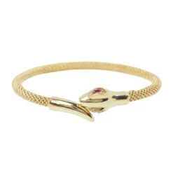 Bracelet Serpent En Or Jaune Et Rubis