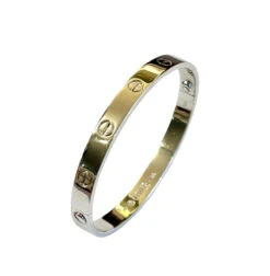 Bracelet Cartier "Love" En Or Blanc, Taille 17