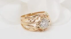 Bague Ancienne En Or Rose Et Diamant -Castafiore Boutique mc nmdA40e26