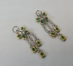 Earrings Drops Cluster 18k White/yellow Gold -Castafiore Boutique mc q3oVPBf1l