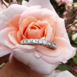 DEMI-ALLIANCE AMERICAINE, PLATINE ET DIAMANTS 12 DEMI-ALLIANCE AMERICAINE, PLATINE ET DIAMANTS -Castafiore Boutique mc r uiusOEX