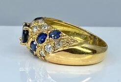 Bague Jonc En Or 18 Carats En Saphirs Et Diamants -Castafiore Boutique mc saghpBUs5