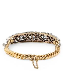 Bracelet Gourmette En Or Jaune, Argent Et Diamants -Castafiore Boutique mc tG9qmAsV3