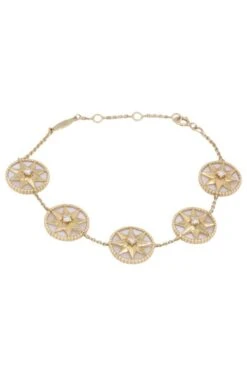 Bracelet DIOR "Rose Des Vents" En Or Jaune, Nacre Et Diamants