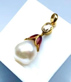 Pendentif Perle Fine , Diamant ,or ,époque Vers 1900 -Castafiore Boutique mc yw4uoHZFe