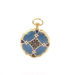 Montre à Gousset En Or, Platine, émail Et Diamants -Castafiore Boutique montre a gousset en or platine email et diamants 255448