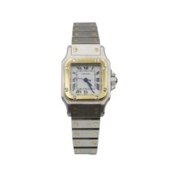 Montre Automatique CARTIER "Santos" En Or Jaune Et Acier