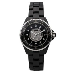 Montre Automatique CHANEL "J12" En Céramique Noire Et Diamants