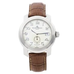 Montre BAUME & MERCIER "Capeland Small Second" En Acier Et Cuir