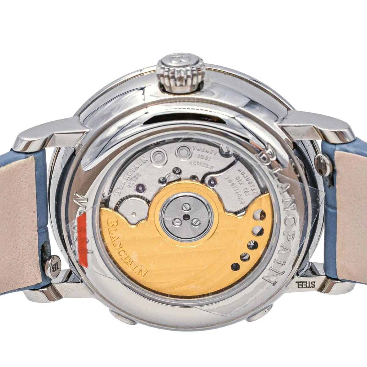 Montre BLANCPAIN "Villeret" En Acier, Saphir Et Cuir 5 Montre BLANCPAIN "Villeret" En Acier, Saphir Et Cuir – Image 5