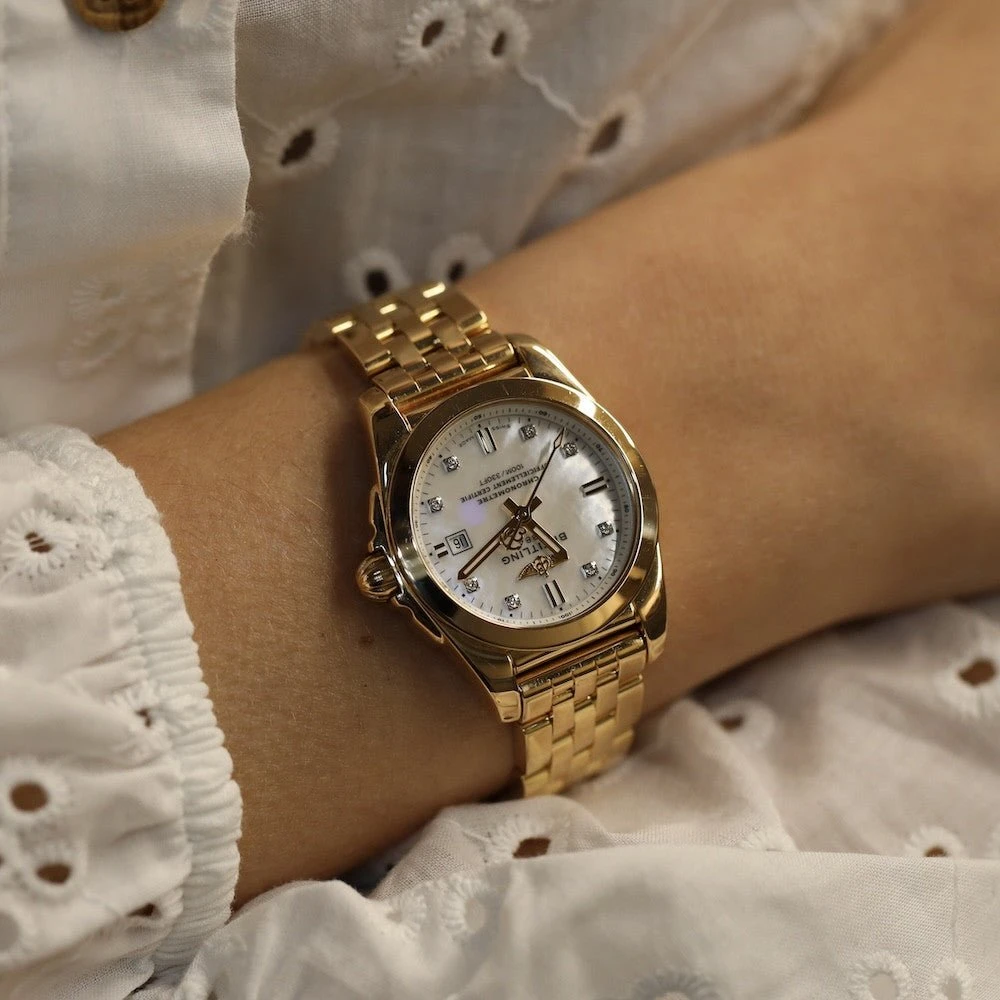 Montre BREITLING "Lady Galactic" En Or Rose, Nacre, Quartz Et Diamant 2 Montre BREITLING "Lady Galactic" En Or Rose, Nacre, Quartz Et Diamant – Image 2