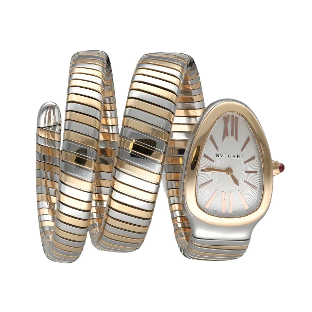 Montre BULGARI "Serpenti Tubogas" En Or Rose Et Acier 1 Montre BULGARI "Serpenti Tubogas" En Or Rose Et Acier