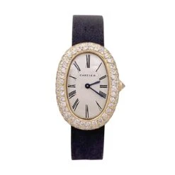 Miller Montre CARTIER "Baignoire" En Or Jaune, Argent Et Diamants