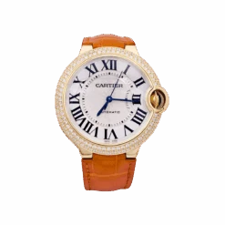 Miller Montre CARTIER "Ballon Bleu" En Or Jaune, Or Rose, Argent, Cuir Et Diamants