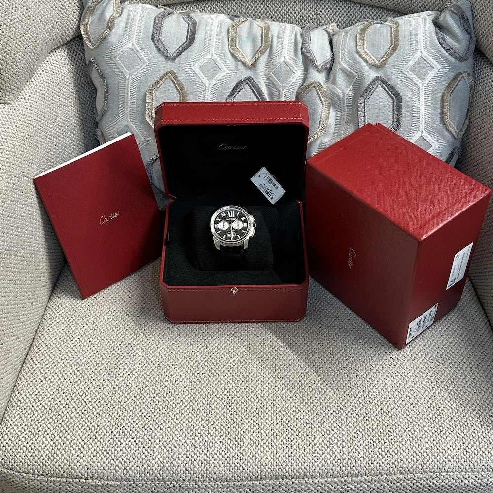 Montre CARTIER "Calibre Chronographe" En Acier 6 Montre CARTIER "Calibre Chronographe" En Acier – Image 6