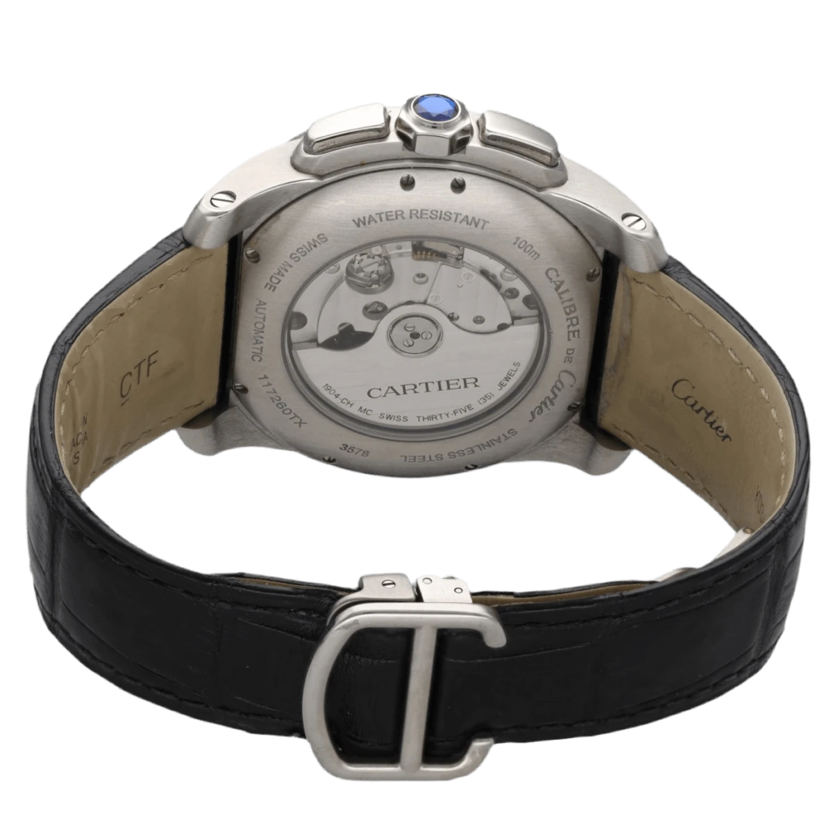 Montre CARTIER "Calibre Chronographe" En Acier 4 Montre CARTIER "Calibre Chronographe" En Acier – Image 4