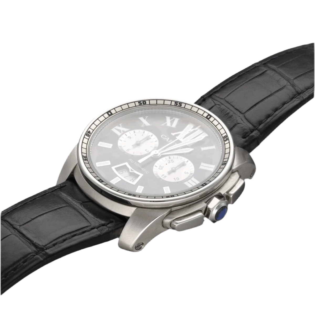 Montre CARTIER "Calibre Chronographe" En Acier 5 Montre CARTIER "Calibre Chronographe" En Acier – Image 5