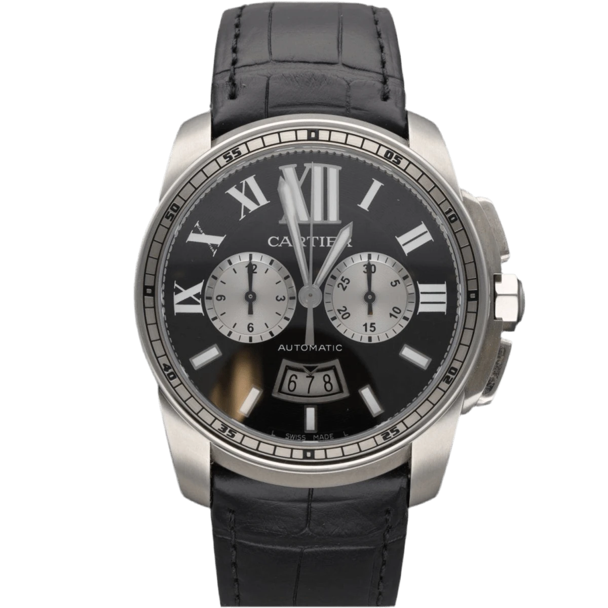 Montre CARTIER "Calibre Chronographe" En Acier 1 Montre CARTIER "Calibre Chronographe" En Acier