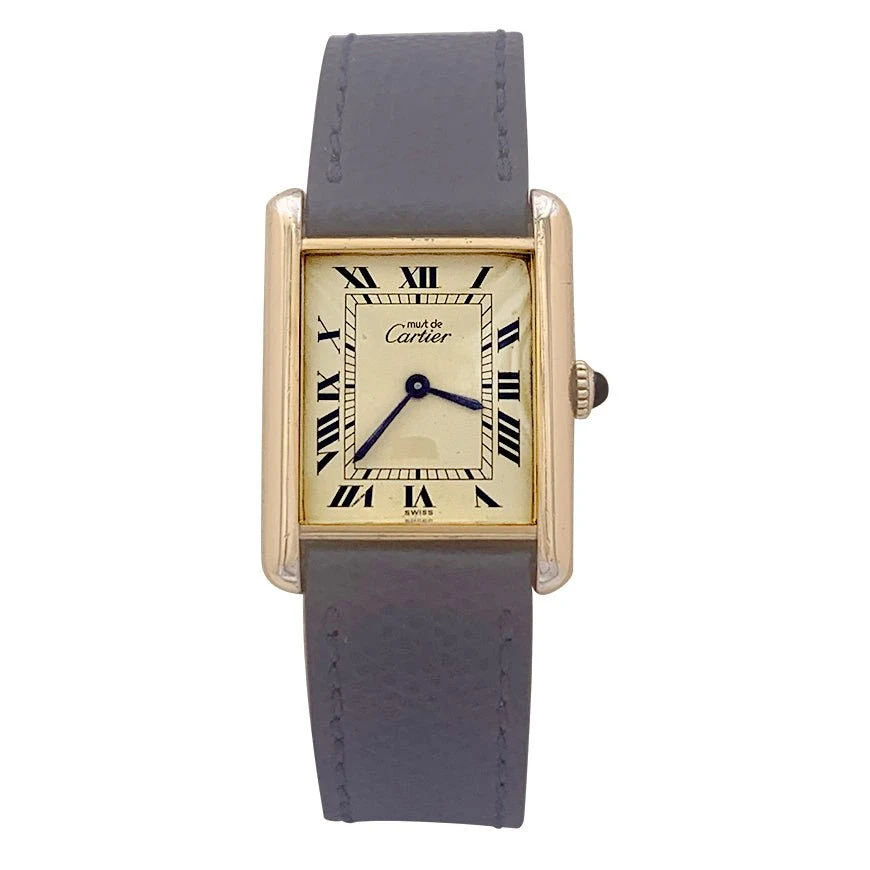 Miller Montre CARTIER "Must De Cartier" Plaqué Or Et Argent Et Cuir 1 Miller Montre CARTIER "Must De Cartier" Plaqué Or Et Argent Et Cuir