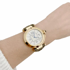 Miller Montre CARTIER "Pasha" En Or Jaune Et Cuir -Castafiore Boutique montre cartier pasha en or jaune cuir 147253