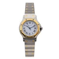 Montre CARTIER "Santos Octogonale" En Or Jaune Et Acier