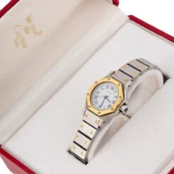 Montre CARTIER "Santos Octagonale" En Or Jaune Et Acier -Castafiore Boutique montre cartier santos octagonale en or jaune et acier 712071