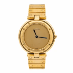 Montre CARTIER "Santos Vendôme" En Or Jaune Et Saphir