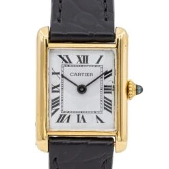 Montre CARTIER "Tank Louis Cartier PM" En Or Jaune Et Cuir 11 Montre CARTIER "Tank Louis Cartier PM" En Or Jaune Et Cuir -Castafiore Boutique montre cartier tank louis cartier pm en or jaune et cuir 838753