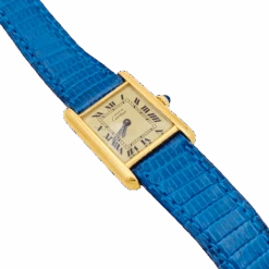 Miller Montre CARTIER "Tank Must" En Argent Plaqué Or Et Cuir -Castafiore Boutique montre cartier tank must en argent plaque or et cuir 868200