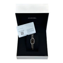 Montre CHANEL "Première" En Acier Et Diamants -Castafiore Boutique montre chanel premiere chaine gourmette en acier et diamants ref h7021 de 2020 prix neuf 7900 full set 450475