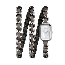 Montre CHANEL "Première Rock" En Acier Et Cuir Brun
