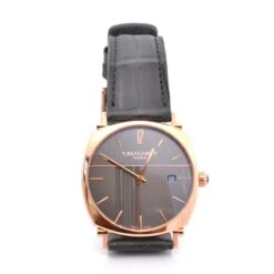 Montre CHAUMET "Dandy" En Or, Cuir Et Saphir