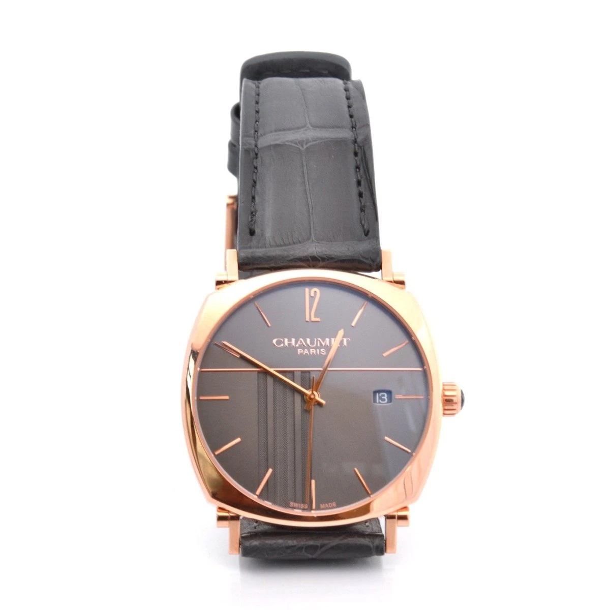 Montre CHAUMET "Dandy" En Or, Cuir Et Saphir 1 Montre CHAUMET "Dandy" En Or, Cuir Et Saphir