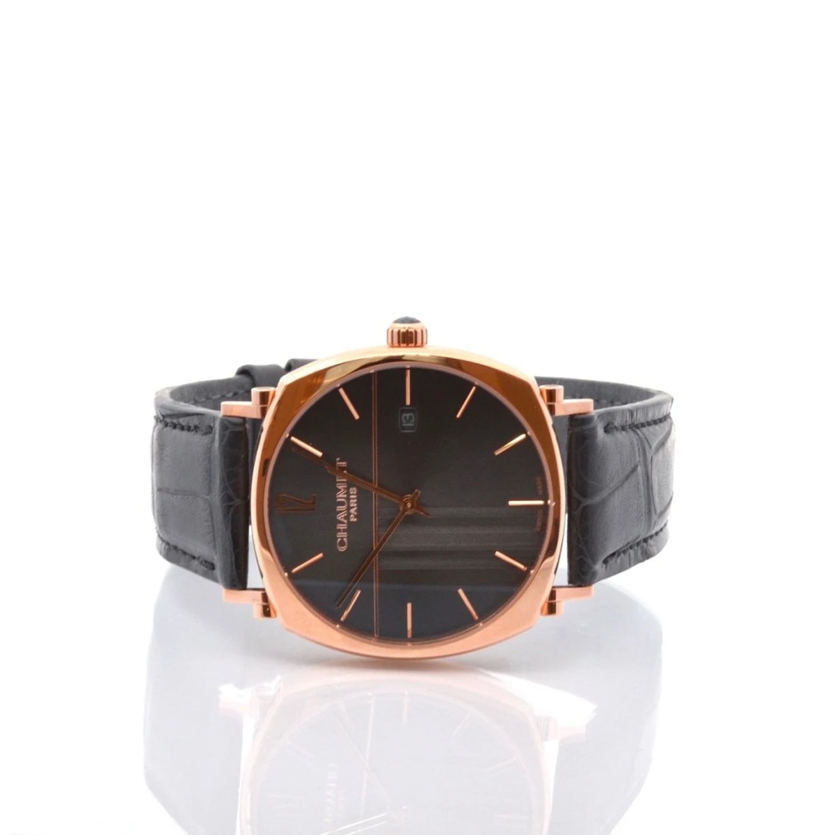 Montre CHAUMET "Dandy" En Or, Cuir Et Saphir 2 Montre CHAUMET "Dandy" En Or, Cuir Et Saphir – Image 2