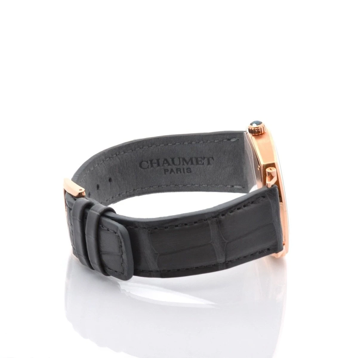 Montre CHAUMET "Dandy" En Or, Cuir Et Saphir 4 Montre CHAUMET "Dandy" En Or, Cuir Et Saphir – Image 4